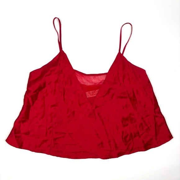 Victoria's Secret Tops - VTG 80/90s Victorias Secret Gold Label Silk Camisole Cami Womens Sz M Cherry Red